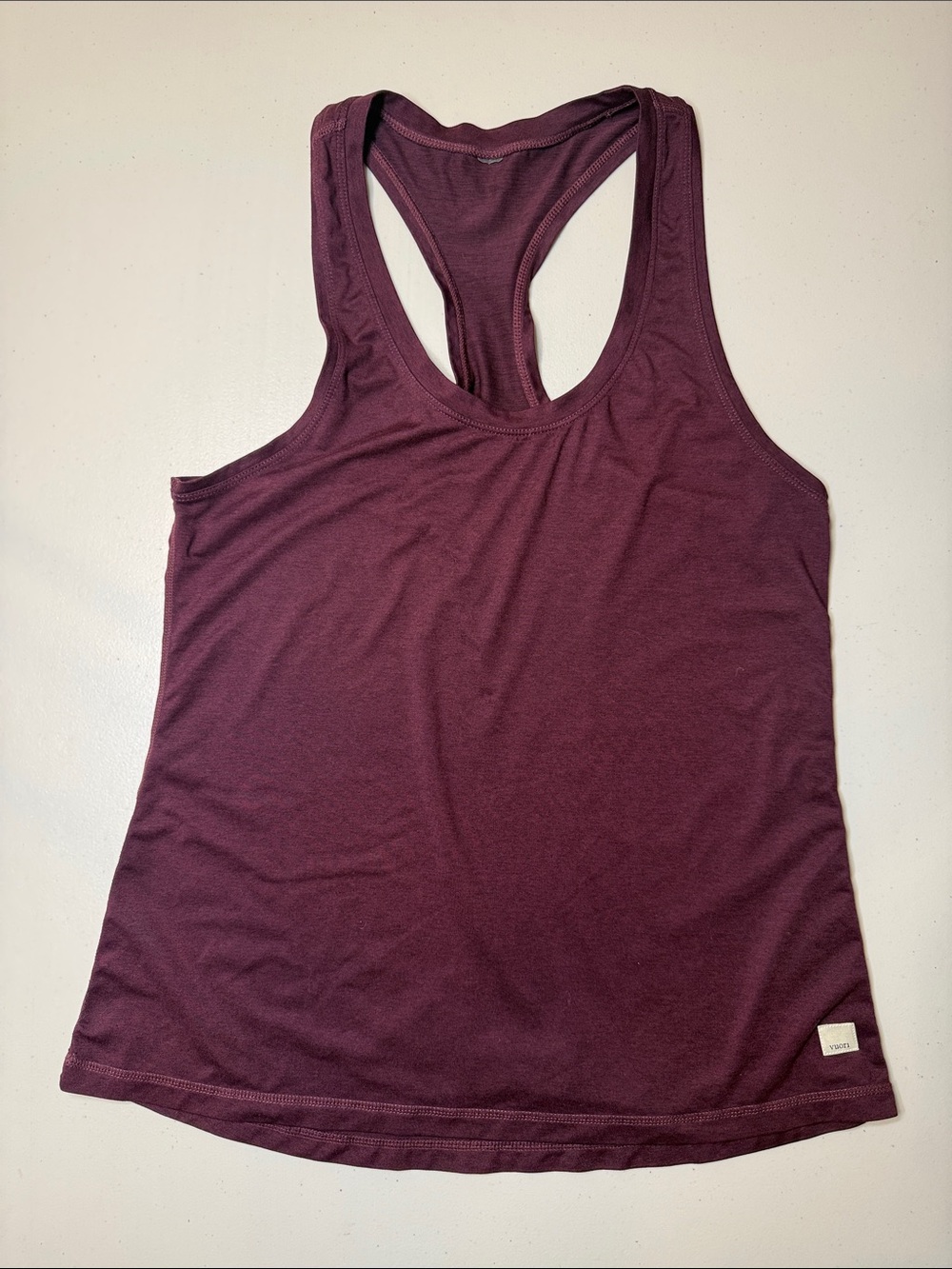 Vuori Women Lux Performance Racerback Tank Dark Berry Maroon Color Medium